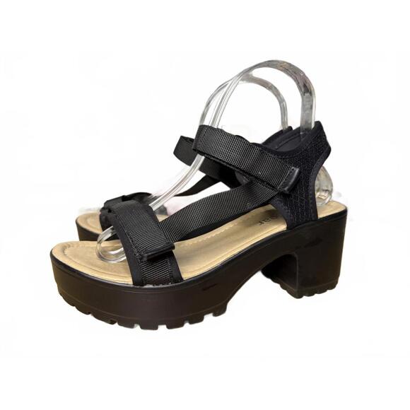 Koi Foowear Chunky Platform Sandals Women's Size 6 Black Block Heel Strappy Boho - Picture 5 of 6